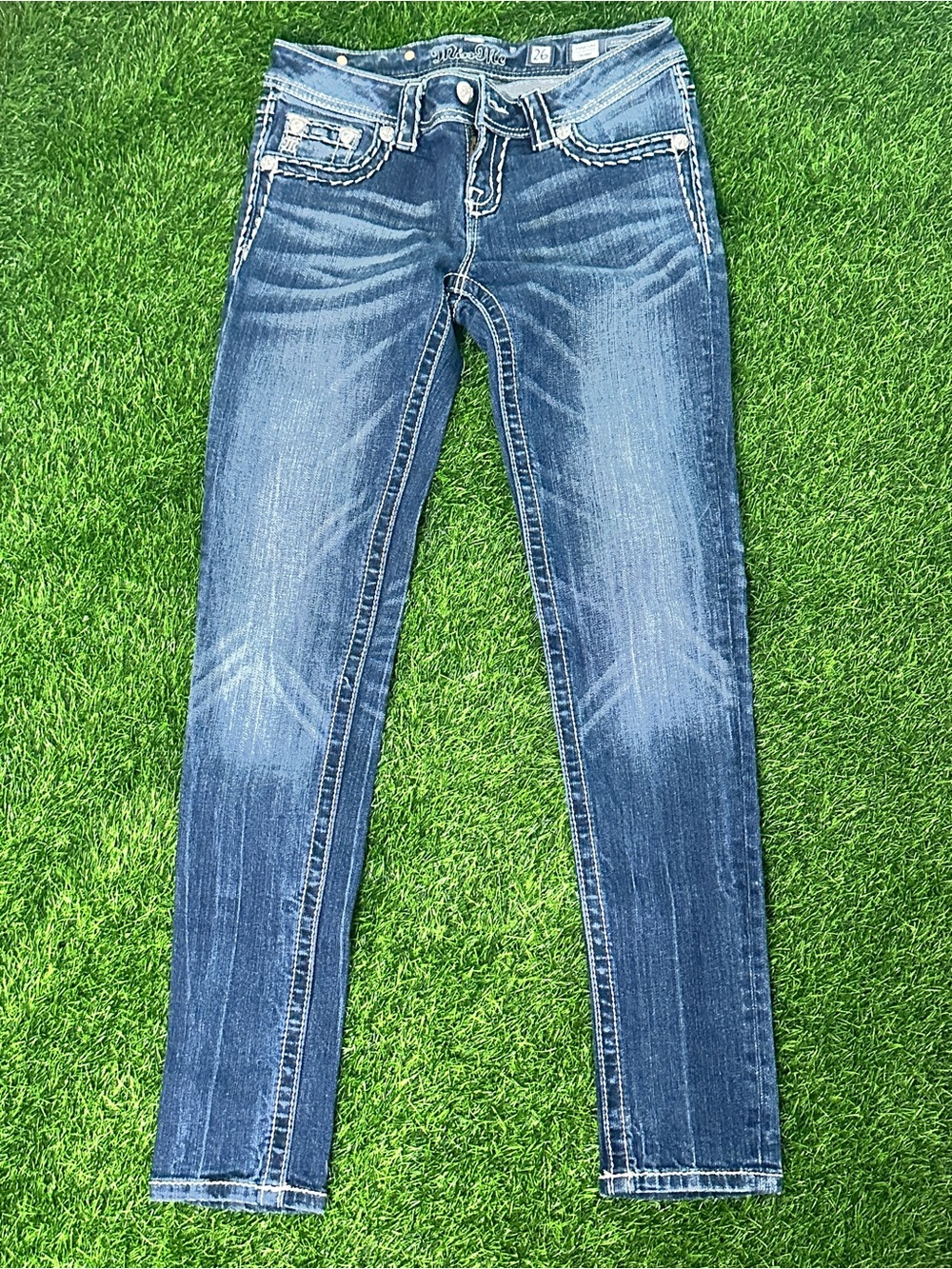 Miss Me Medium Blue Faded Skinny Jeans